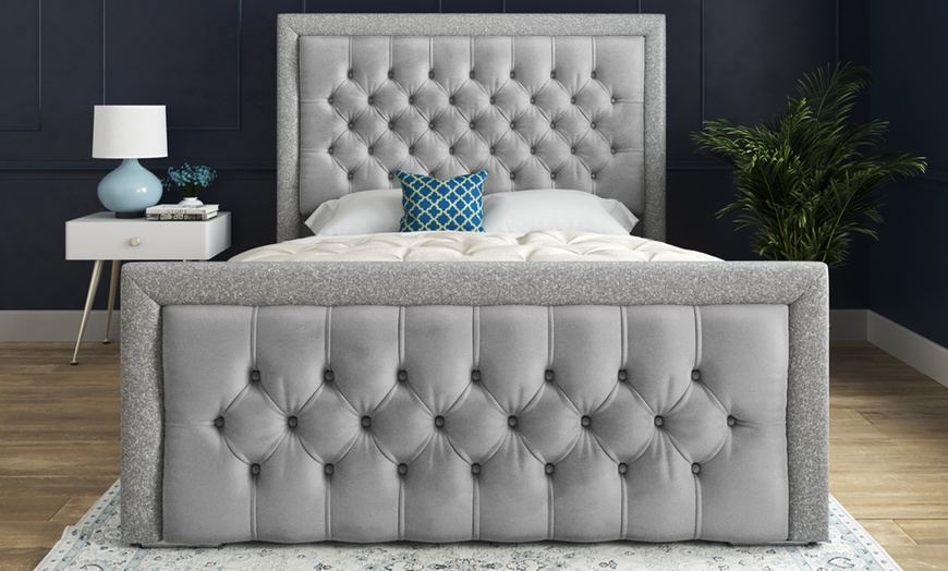 Image 11: Cheltenham Upholstered Soft Velvet Bed