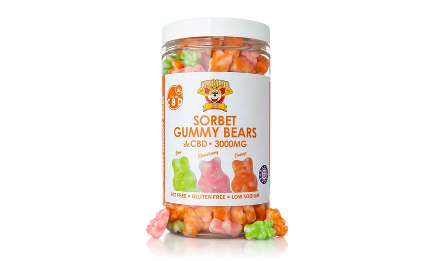 Image 2: Fat-Free Sweet Sorbet CBD Gummy Bears (250mg-3000mg) from Kangaroo CBD