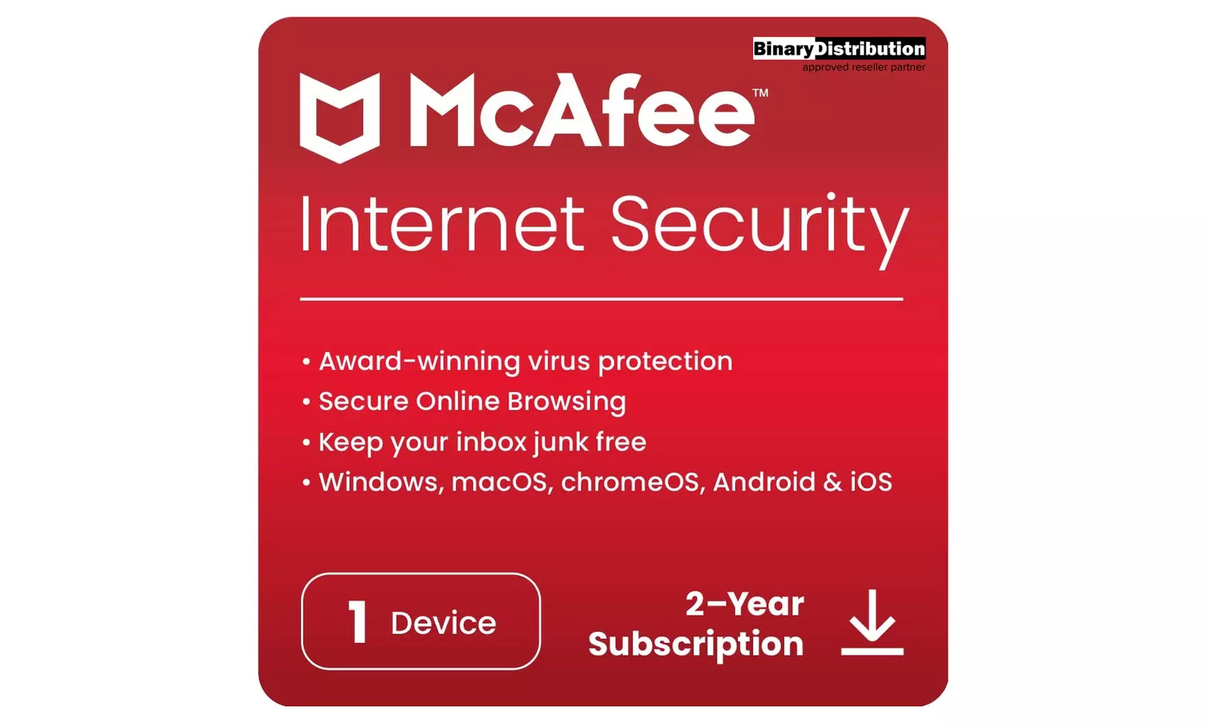 McAfee Internet Security 2025 für 1 oder 3 Geräte als Download