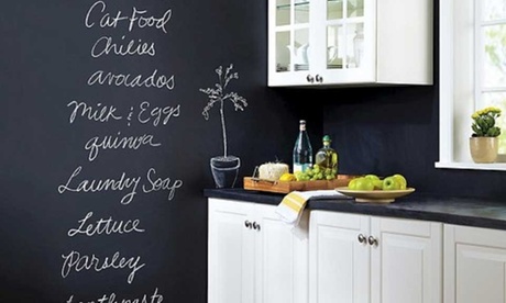 Lavagna adesiva nera con 5 gessetti colorati