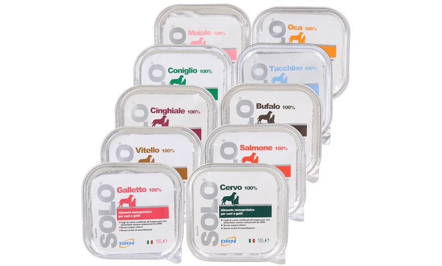 Image 1: Box con 64 scatolette di alimento monoproteico per cani e gatti DRN