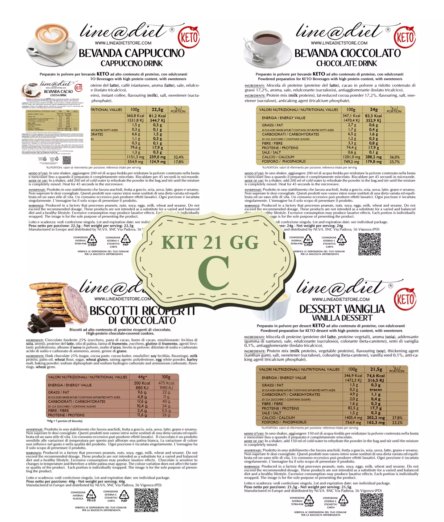 Line@ 21-Tage-Keto-Diät-Box mit 70 Gerichten (50 € / kg)