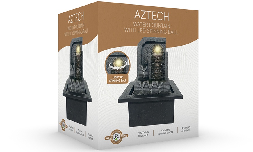 Image 6: Aztech Desktop Water Fountain with LED Spinning Ball