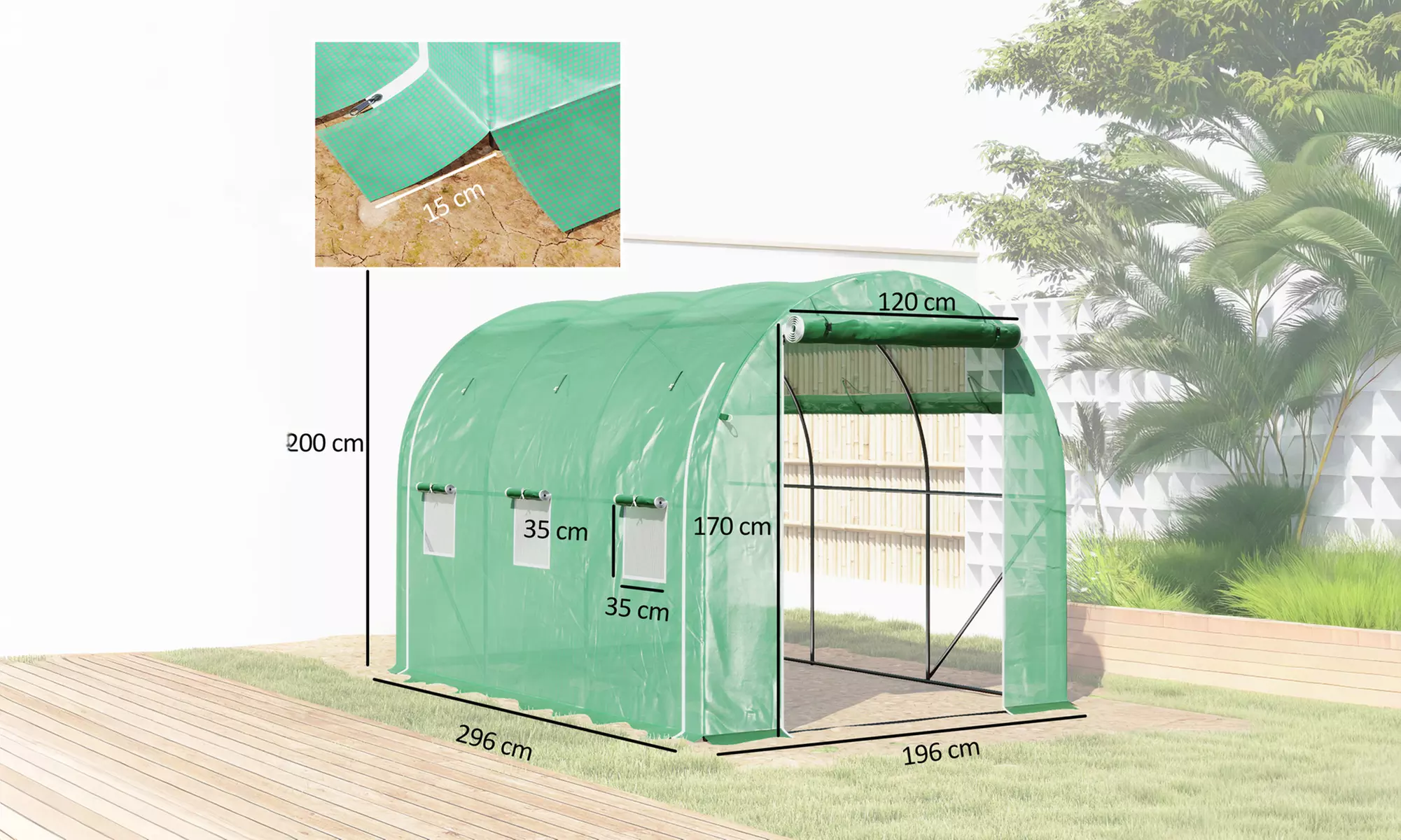 Outsunny Walk-In Polytunnel Greenhouses