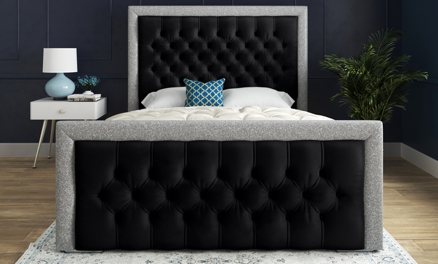 Image 8: DS Living Cheltenham Upholstered Soft Velvet Bed