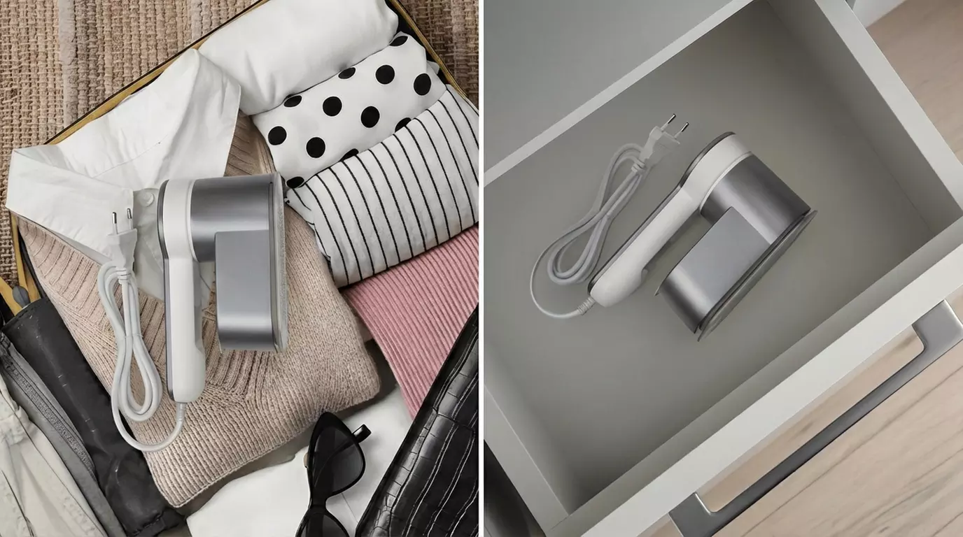 Mini-Reise-Bügeleisen zum Dampf- und Trockenbügeln