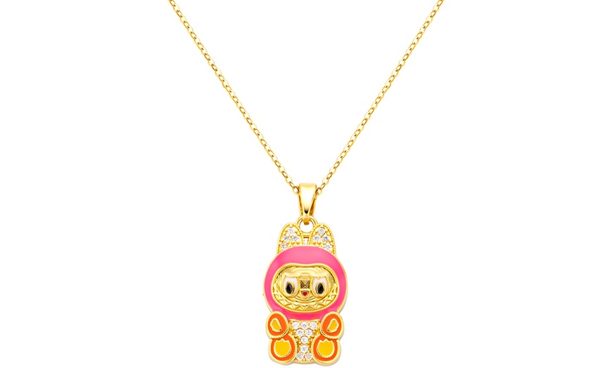 Image 16: Stanley - BTS x Labubu Gold Enamel Pendant Necklace