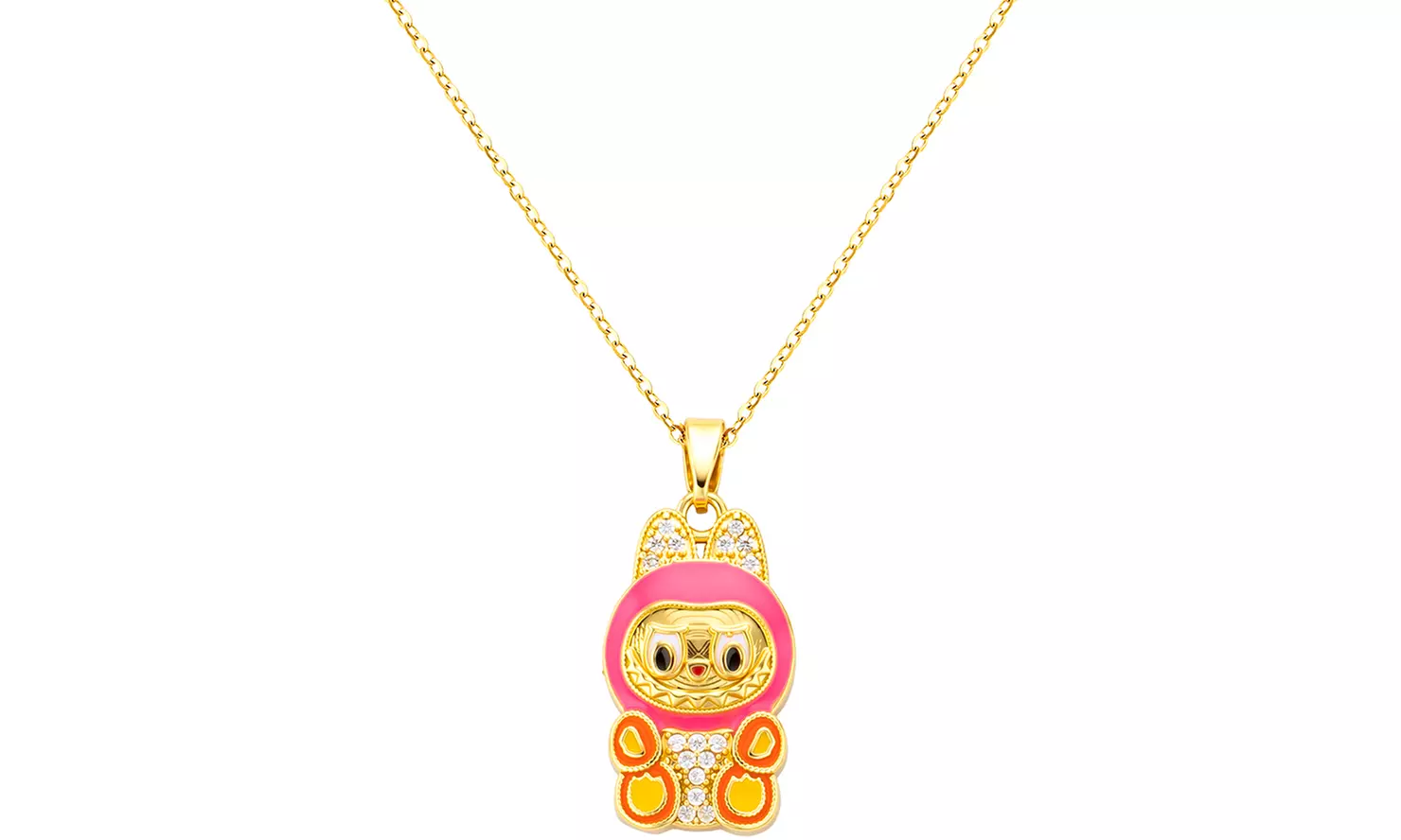 Stanley - BTS x Labubu Gold Enamel Pendant Necklace