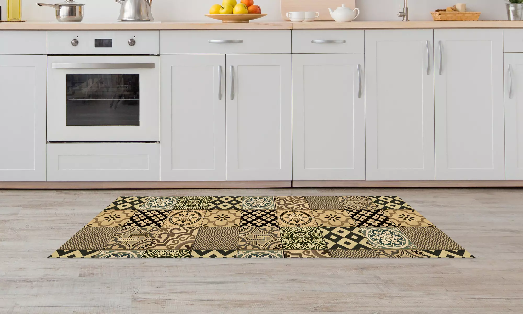 Non-Slip Kitchen Runner Rug with Digital Print