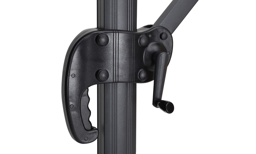 Image 15: Rotatable Square Cantilever Umbrella with Fillable Base