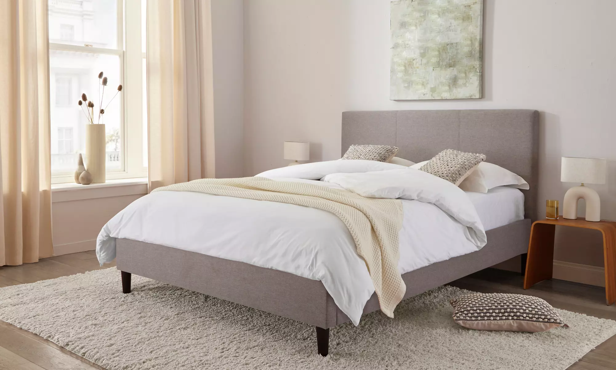 DS Living Marcelli Upholstered Bed in Grey - Primary Image
