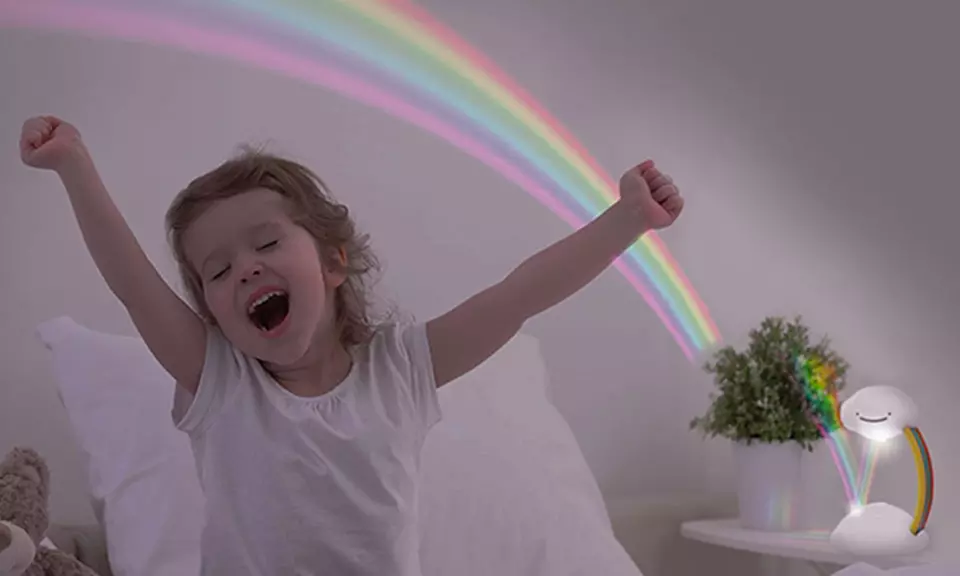 1 ou 2 veilleuses avec projecteur arc-en-ciel à LED - Primary Image