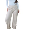 Image 6: Wide Leg Rib Knit Casual Bottoms