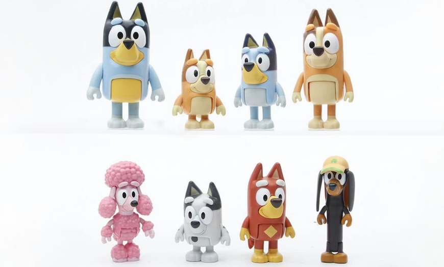 Image 3: 8-Pack Bluey Family and Friends Action Figure Set