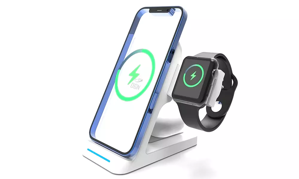 3 in 1 Charging Station Compatible with QI Devices