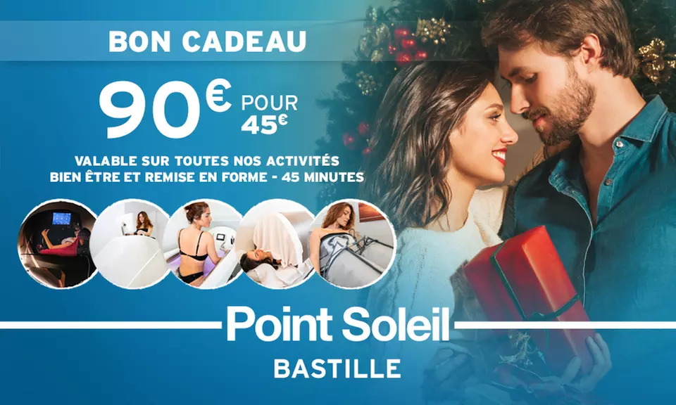 Carte cadeau Noël Point Soleil Bastille : bien-être & minceur