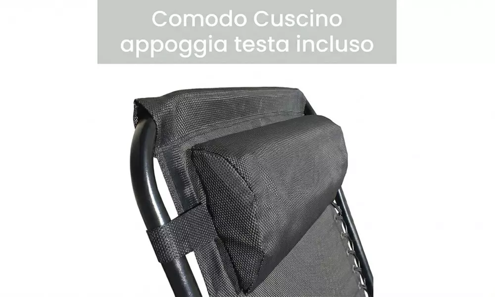 Sedia zero Gravity reclinabile con cuscino