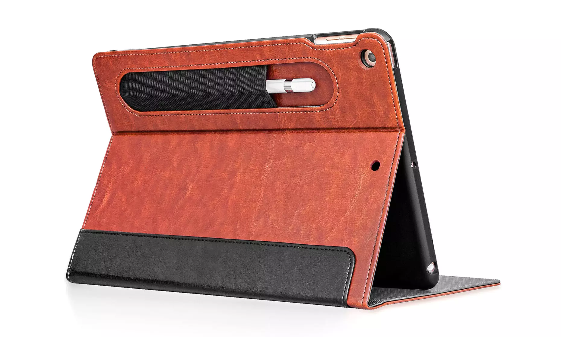 JETech Case for Apple iPad 10.2-Inch (9/8/7 Gen) with Pencil Holder Black/Brown