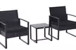 Outsunny Square PE-Wicker Bistro Set in black, grey or brown - Image 2