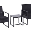 Image 2: Outsunny Square PE-Wicker Bistro Set in black, grey or brown