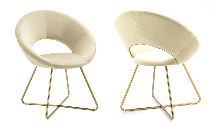 Image 3: Fauteuil rond en velours