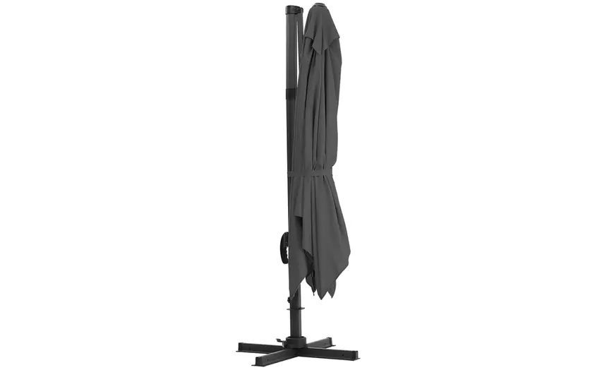 Image 4: Rotatable Square Cantilever Umbrella with Fillable Base