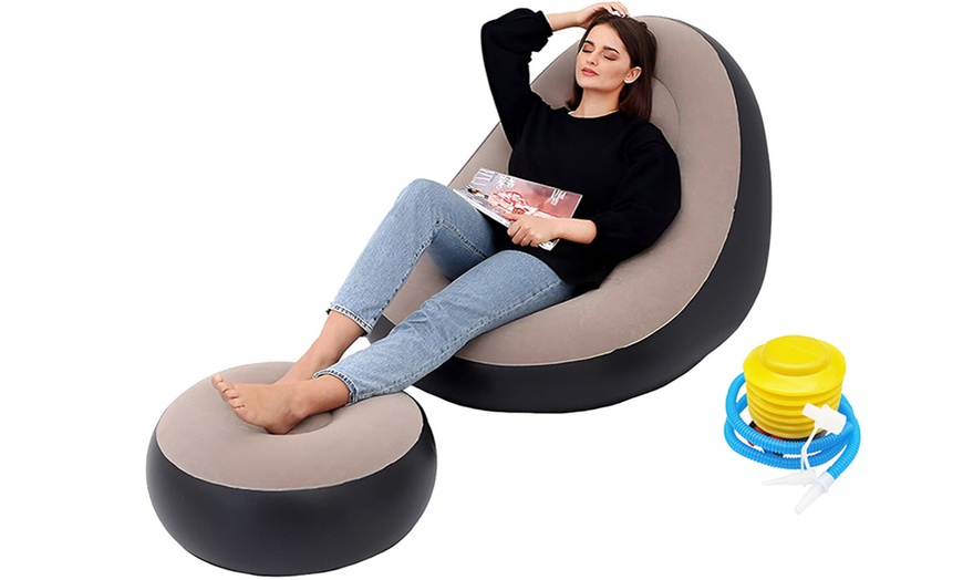 Image 2: Fauteuil gonflable avec repose-pieds