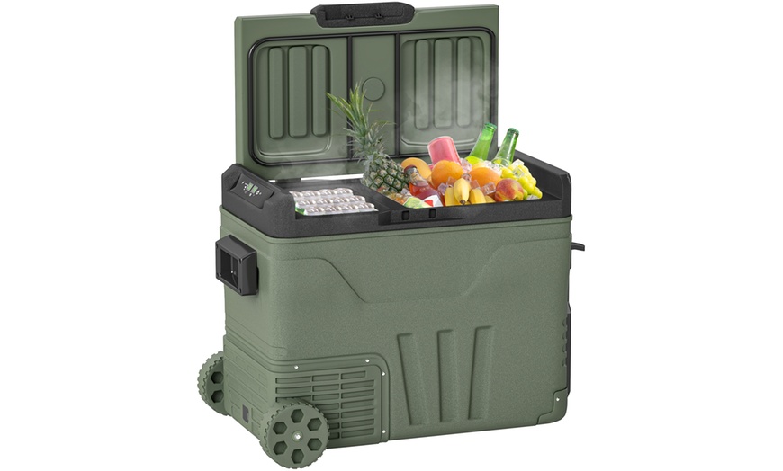 Image 5: Outsunny Car Fridge Freezer Dual Zone