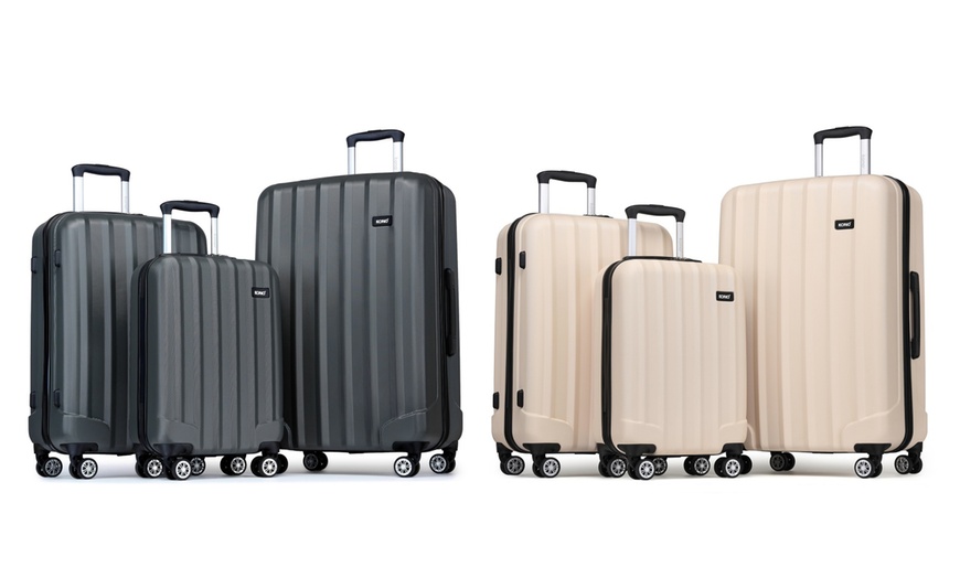 Image 1: KONO  ABS Hard Shell Suitcase with 360-Degree Spinner Wheels