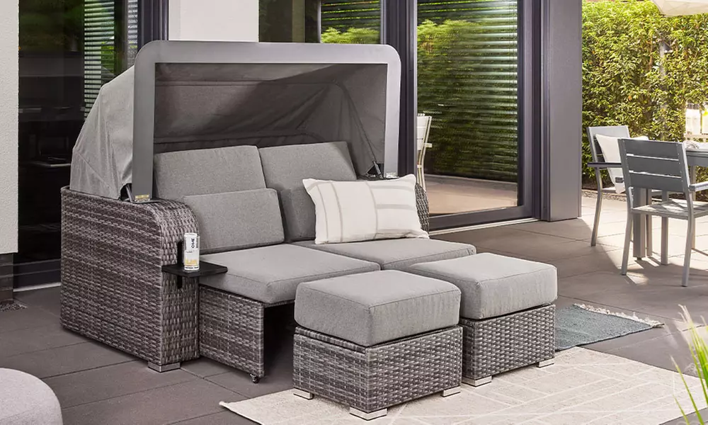 Home Deluxe Strandkorb mit Liegefunktion „Holby“