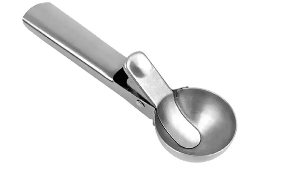Ice Cream Scoop Easy Trigger Stainless Steel Cookie Water Melon Dough Spoon US