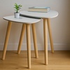 Image 1: Juego de 2 mesas auxiliares de estilo nórdico en color blanco y madera