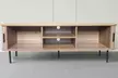 Meuble TV "Ambon" en bois cannelé avec portes coulissantes 140 cm, par Kocoon, livraison offerte - Second Medium