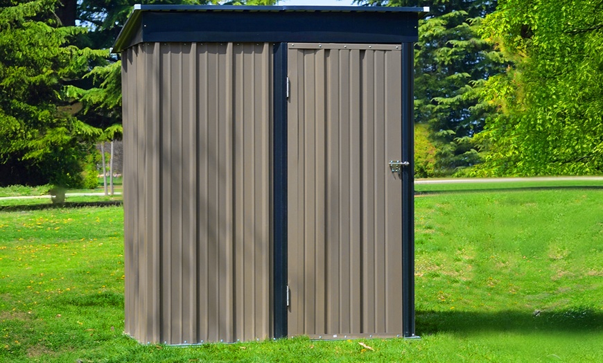 Image 1: Living And Home 5.2x2.9ft Brown Rustic Tool Shed Weather-Resistant