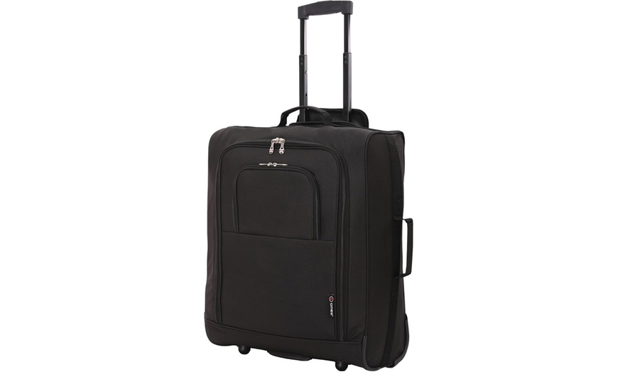 Image 2: Lightweight Travel Black Cabin Trolley Bag