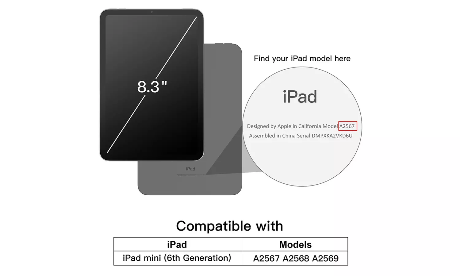 Clear Back Case for iPad mini 6 with Pencil Holder, Slim Stand Shockproof Cover