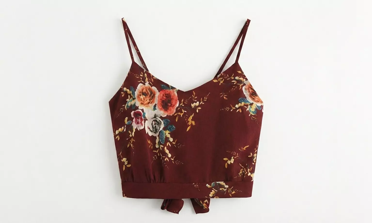 Women’s Back Tie V-Neck Cami Top in Floral or Stripe Designs