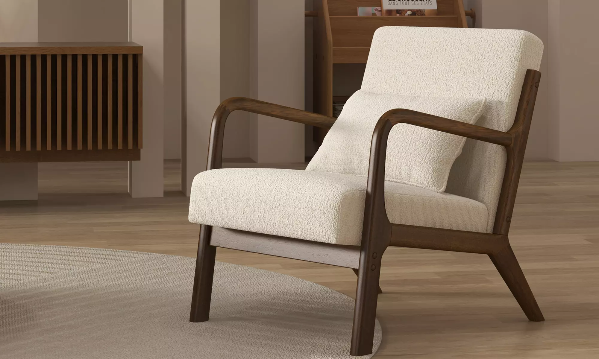 Poltrona in tessuto e legno Zach Doosense