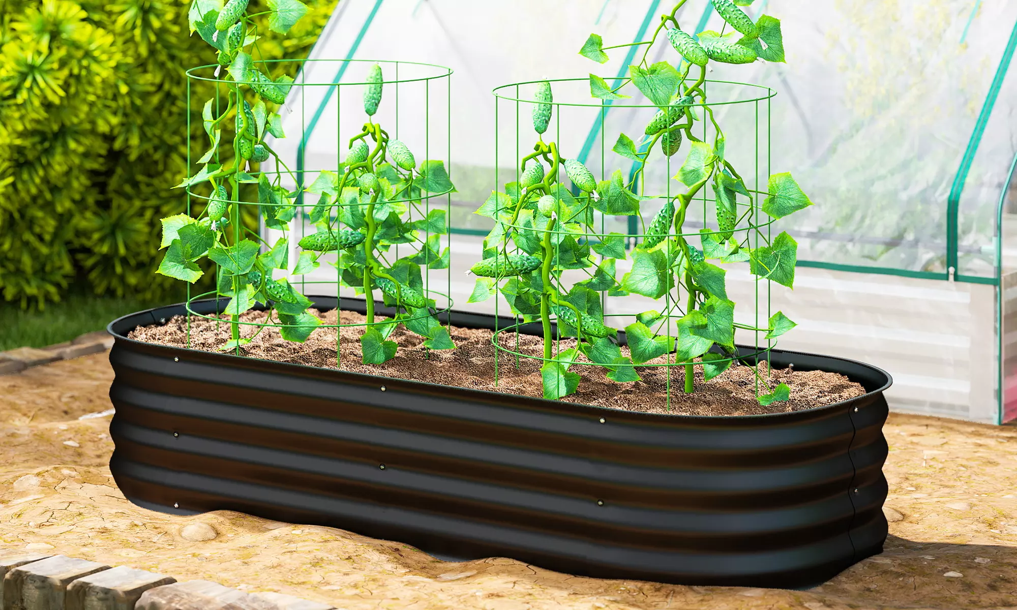 Outsunny Galvanised Steel Raised Garden Planter