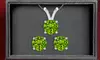 4 Cttw Round Peridot 18 Inch Necklace In Earring Set 24k Gold plated