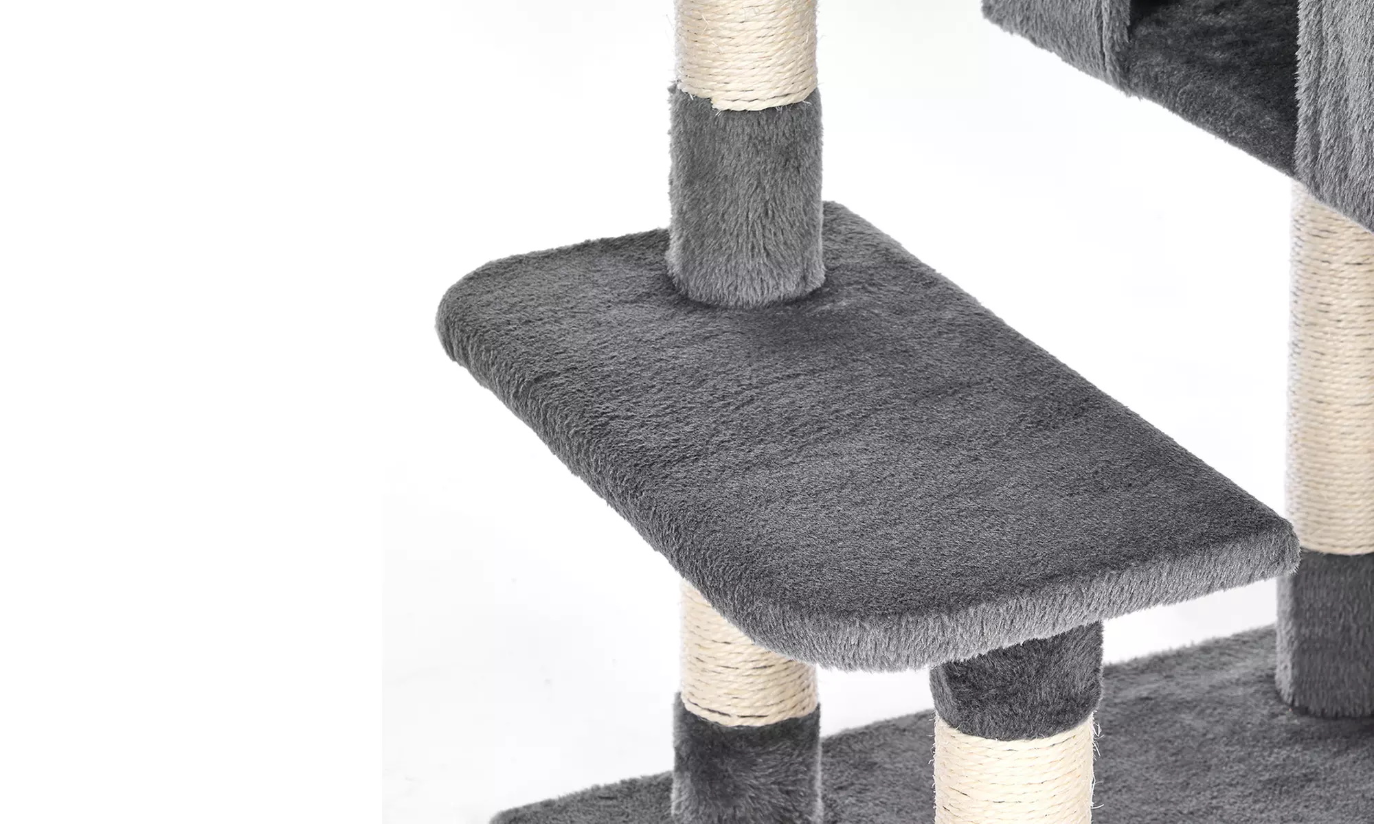 Meerlaagse grijze kattenboom