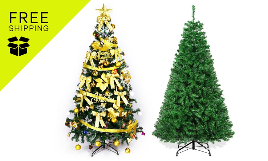 Image 1: 5ft & 6ft Christmas PVC Christmas Trees with or without Decorations