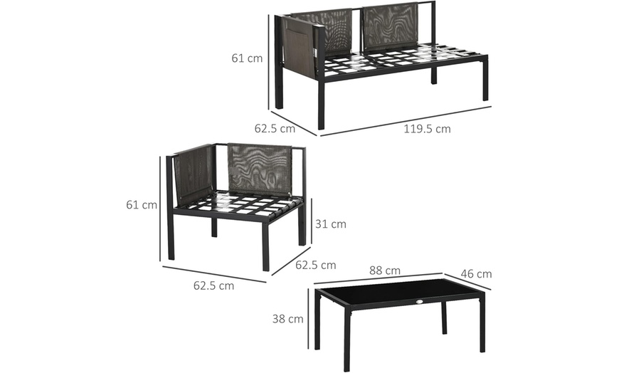 Image 16: Outsunny Five Seater Garden Corner Sofa Set