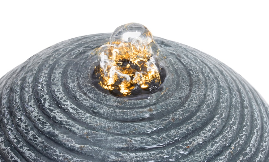 Image 4: Modern Design Glowing Sphere Fountain with Elevated Base in Two Styles