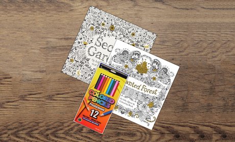 Adult Coloring Book and Colored Pencil Set (3-Piece)