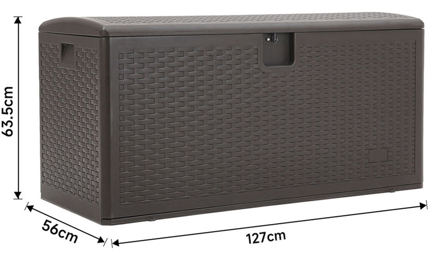 Image 6: HDPE Heavy-Duty Water-Resistant Rattan-Effect Deck Box