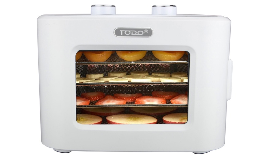 Image 12: TODO 400W Food Dehydrator Stainless Steel Interior in Navy or White