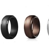 Image 1: 4 Pack Silicone Unisex Wedding Bands