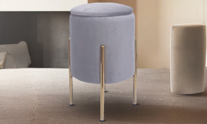 Image 12: Poef 'Arturo' met fluwelen bekleding