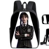 Image 12: 3-Piece Wednesday Adams-Inspired Backpack Set 